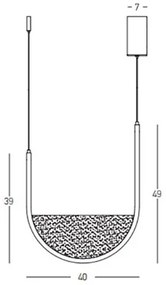 Lustra design modern LED DECO auriu/ sampanie
