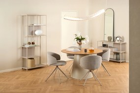 MAZZONI EXPORT BOSCO Stejar natural/picior bej (Cașmir) - MASĂ ROTUNDĂ 120 cm PENTRU BUCĂTĂRIE SUFRAGERIE SALON FURNIR