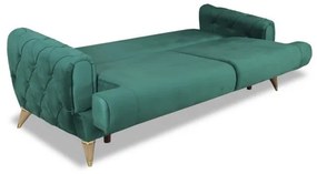 Canapea Extensibila Glamour Cu 3 Locuri, Verde, 220 X 94 X 86 Cm
