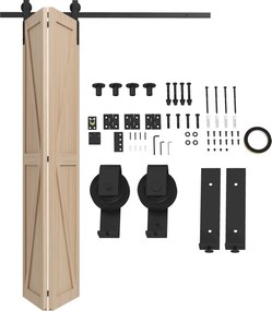 HOMCOM Kit pentru ușă glisantă pliabilă, oțel carbon, negru, 152,5x0,5x4 cm | Aosom Romania