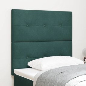 vidaXL Tăblie LED Verde Întunecat 90 cm Catifea