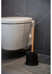 Perie de toaletă cu suport din bambus Wenko Bamboo, negru