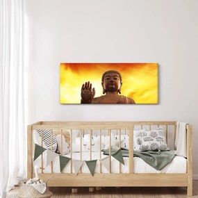 Tablou - Buddha cu fundal roșu și galben (120x50 cm)