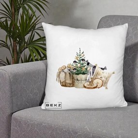 Perna Decorativa Colt Cozy de Craciun Boho, 40x40 cm, Alb Pufos, Husa Detasabila, Perna Inclusa, BEKZ®