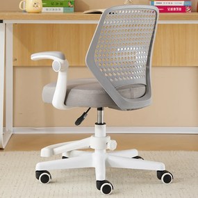 Scaun ergonomic copii, Reglabil pe inaltime, Cotiere rabatabile 2D, Roti blocare automata, baza PP, Gri