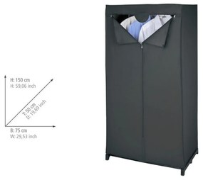 Wenko Dulap pliabil din folie PEVA Deep Black, 150 x 50 x 75 cm
