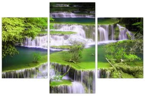 Tablou - Cascada Huay Mae Khamin, Kanchanaburi, Thailanda (90x60 cm)