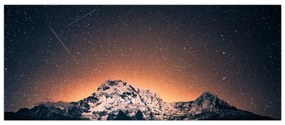 Tablou cu cerul nocturn și munți (120x50 cm)