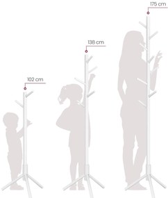 Cuier din lemn masiv STELLO alb