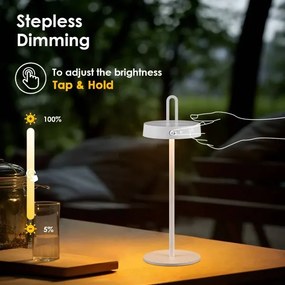Lampă de masă LED tactilă, reglabilă, reîncărcabilă pentru exterior SHINE LED/1,5W/3,7V 3000 mAh IP44 albă