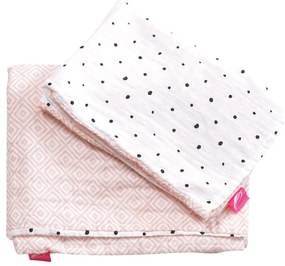 MOTHERHOOD - Lenjerie de pat din muselină de bumbac pentru pătuțuri pentru copii Pro-Washed 2 piese roz