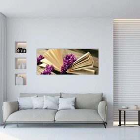 Tablou cu cartea și lavanda (120x50 cm), în 40 de alte dimensiuni noi