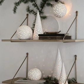 Sfeșnic din porțelan chinezesc pentru Crăciun Kähler Design Nobili, înălțime 19 cm, alb