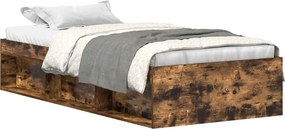 vidaXL Cadru de pat mic single, stejar fumuriu, 75x190 cm
