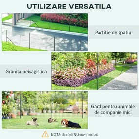 Outsunny Plasă de Împrejmuire din Oțel Plastifiat Verde, Protecție pentru Grădini, Rola de 25m, Înălțime 1.7m | Aosom Romania
