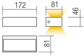 Redo 90153 - Aplică perete exterior LED LAMPRIS 1xLED/9W/230V IP65