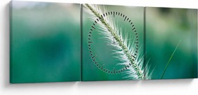 Tablou cu fir de iarbă (cu ceas) (90x30 cm)
