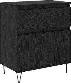 vidaXL Bufet Stejar Negru 60 x 35 x 70 cm Lemn Ingineresc și Fier