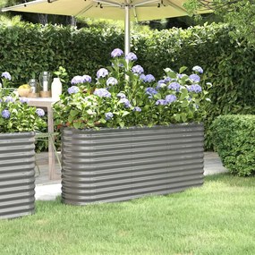 vidaXL Strat înălțat grădină gri 152x40x68cm oțel galvanizat