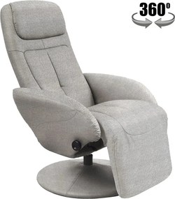 Fotoliu recliner OPTIMA 2, gri, stofa/PVC, 77x80/139x84/101 cm