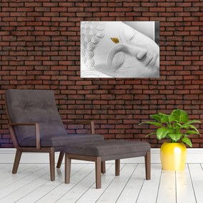 Tablou pe sticlă - Buddha alb (70x50 cm)