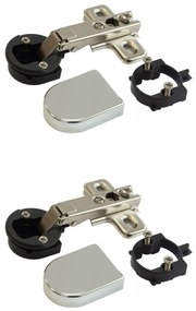Set 2 balamale IFL pentru usi de mobilier din sticla aplicate | semiaplicate | incadrate, accesorii incluse, capac D crom lucios (Tip usa: Incadrata)