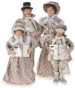 Familie Colindatori Champagne set 4 figurine 95 cm