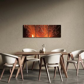 Tablou cu focul (cu ceas) (90x30 cm)
