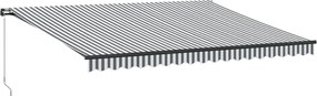 vidaXL Copertină retractabilă manual, antracit/alb, 450x350 cm