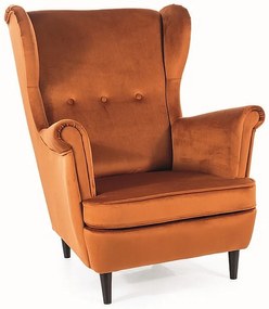 Fotoliu Lord Velvet, portocaliu/negru