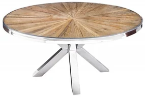 Masa design high-tech din metal si lemn masiv, Barracuda 140cm