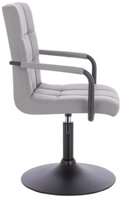 HC1015NP Scaun Gri Piele Ecologica Bază Neagră