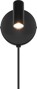 Aplica de perete cu spot LED directionabil Omari Round negru