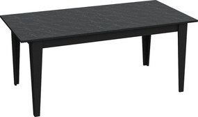 Masa POLK, negru cu efect de marmura, PAL melaminat, 180x90x77 cm