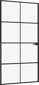 vidaXL Ușă de interior negru 102x201,5cm sticlă securiz./aluminiu slim