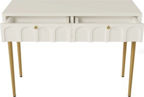 Toaletă elegantă cu 2 sertare, 100x76,5x45 cm, Alb crem