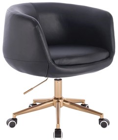 HC333K Scaun Neagră cu Bază Aurie