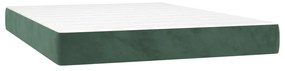 347791 vidaXL Saltea de pat cu arcuri, verde închis, 140x190x20 cm, catifea