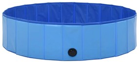 Piscina pentru caini pliabila, albastru, 120 x 30 cm, PVC