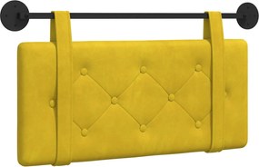 vidaXL Cap de pat suspendat Pe perete Galben 100 x 55 x 5 cm Catifea