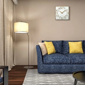 Ceas de perete alb elegant în combinație cu lemn de 40 cm