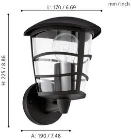 Eglo 93097 - LED Aplică perete exterior ALORIA 1xE27/8,5W/230V