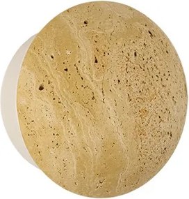 Mini Aplica de perete LED din piatra naturala si metal alb NATURAL STONE