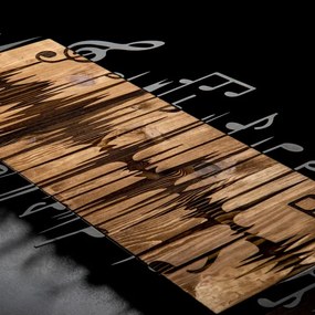 Decorațiune de perete 90x47 cm lemn/metal note