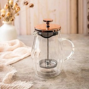 Infuzor pentru cafea/ceai, sticlă, culoare cupru, 0,35L Klausberg KB7721, cu perete dublu