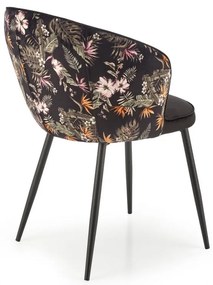 Set masa extensibila Lozano L140-200 + 4 scaune K506 negru/floral