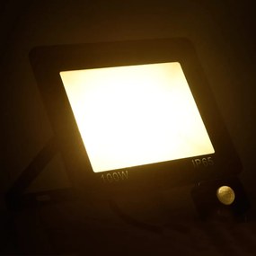 Proiector LED cu senzor, 100 W, alb cald 1, Alb cald, 100 w, 1