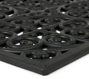 Covoraș de curățat din cauciuc Circles Deco 45 x 120 x 0,9 cm, negru