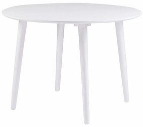 Masă de dining din lemn arbore de cauciuc Rowico Lottle, ⌀ 106 cm, alb