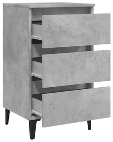 Noptiera cu picioare metalice, gri beton, 40x35x69 cm 1, Gri beton